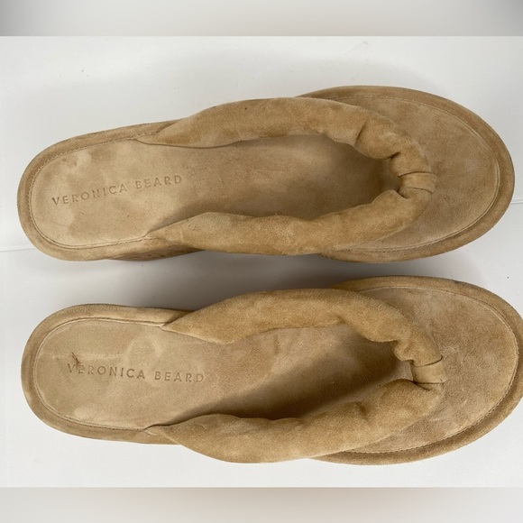 Veronica Beard Tan Wedge Platform Sandals worn once - Picture 5 of 9